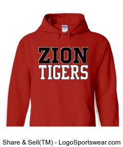 Zion Tigers Hoodie - ADULT Design Zoom
